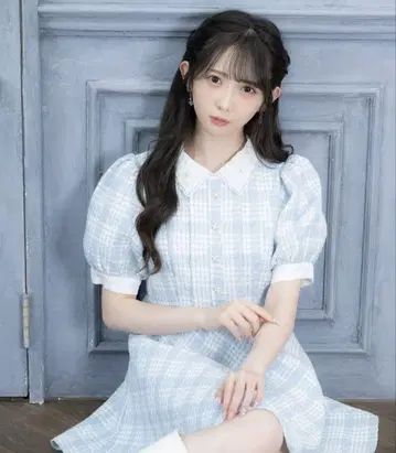 evelyn 트위드 체크 OP 화이트