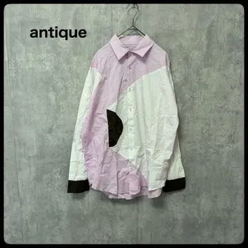 antique 안티카 배색 디자인 셔츠 상의 블라우스
