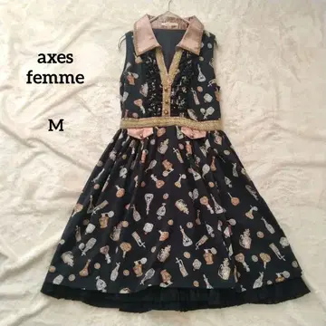 axes femme 엑시즈팜 올 패턴 프릴 미니 원피스 M