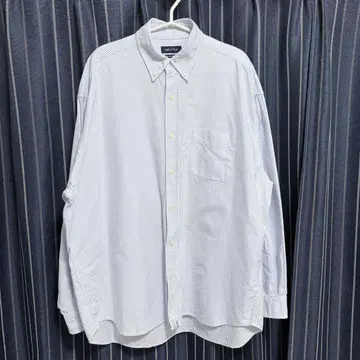 NAUTICA Too Big Shirt 블루 스트라이프 XXL
