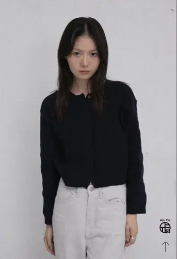 ohotoro Hidden Crop Cardigan 네이비