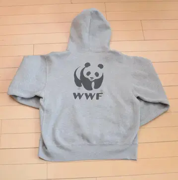보물급! WWF 팬더 환경 보호 메시지 후드 맨투맨 빈티지 새상품급