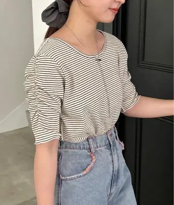 kastane 써멀 퍼프 반팔 가디건