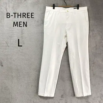 B-THREE MEN/스트레치 팬츠/L/치노 팬츠 슬랙스 화이트