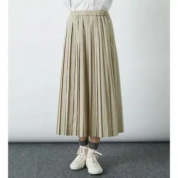 LOISIR 로아지르 린넨 플리츠 스커트 베이지 프리 사이즈