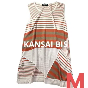 KANSAI BIS 슬리브리스 니트 튜닉 보더 썸머 니트