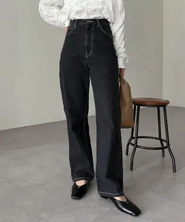 CAPRICIEUX LE'MAGE 택 포함 하이 웨스트 스트레이트 데님