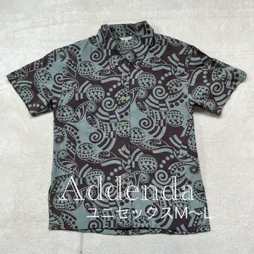 Addenda 기하학 패턴 반팔 버튼 셔츠