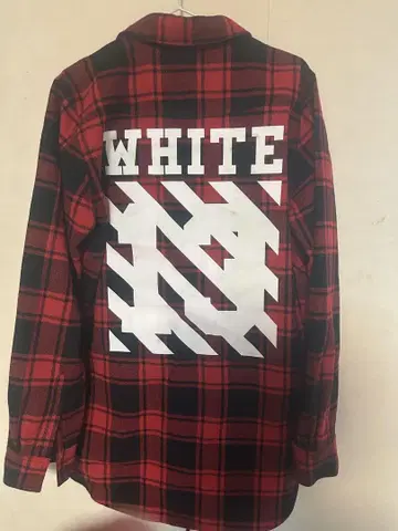OFF-WHITE 레드/블랙 체크 플란넬 셔츠 XS