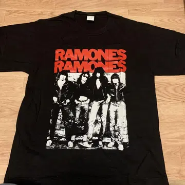 새상품급! RAMONES 밴드 티셔츠 남성용 L 사이즈 블랙
