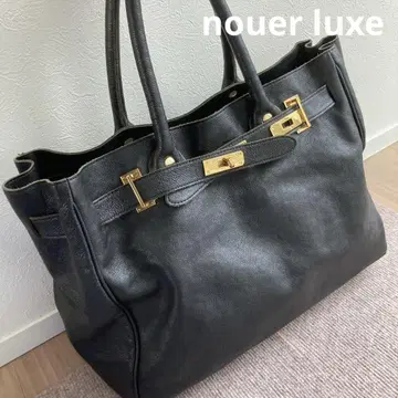 새상품급 nouer luxe 골드 금장 장식 올 가죽 토트백 블랙