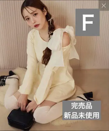 완판템 어깨 리본 미니 원피스 F 화이트