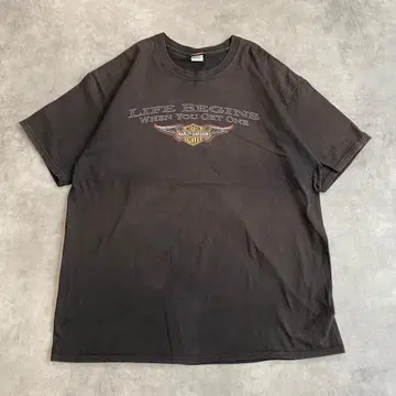 할리 데이비슨 티셔츠 양면 프린트 00s 2XL 블랙 13007