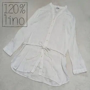120% 리노 린넨 100% 벨트 스키퍼 셔츠 핀턱 40