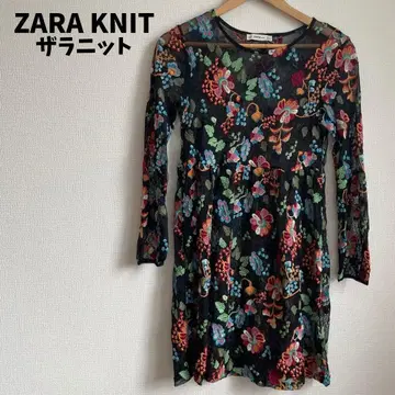 ZARA KNIT 자라 자수 꽃무늬 원피스 안감 없음 비침 오간자