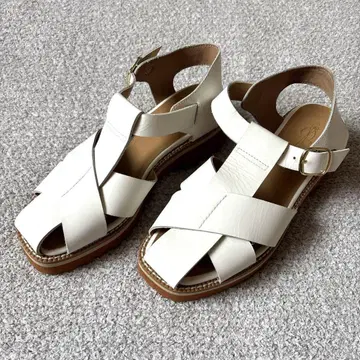 키다리 아저씨 구르카 샌들 통굽 천연 가죽 여성용 24.0cm