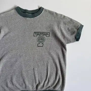 Vintage 60's~ TECHNICAL 보더 칼리지 맨투맨 반팔