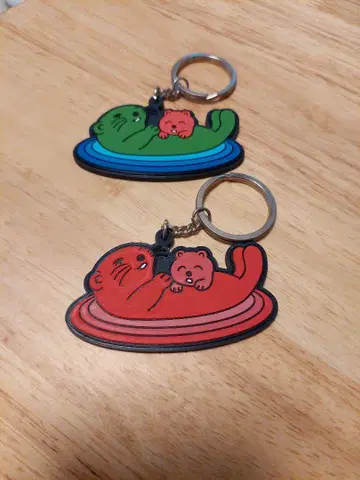 사카 건강 센터 가챠가챠 랏코짱 러버 키링 2개 세트