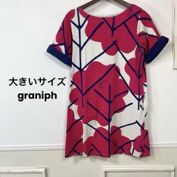 빅 사이즈 graniph 그라니프 코튼 플라워 원피스
