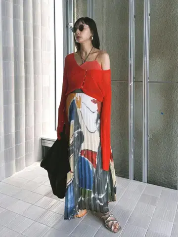 MY DEAR SHEER PLEATS SKIRT 아메리빈티지