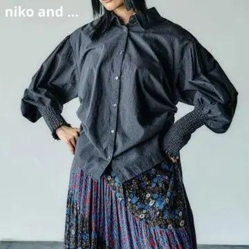 niko and ... M 드로스트 토마토 슬리브 셔츠 체크