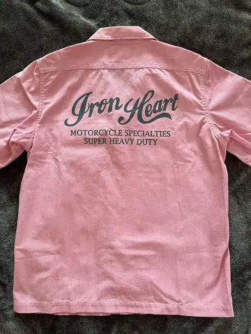 Iron Heart 아이언 하트 반팔 셔츠 핑크 L 새상품급