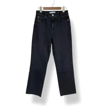 ZARA 자라 블랙 스트레이트 데님 숯 검정 컷오프 US4 EUR36