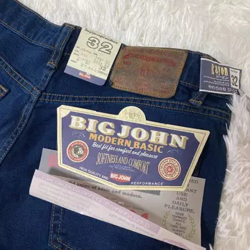 BIG JOHN MODERN BASIC 와이드 레그 스트레치 데님 32