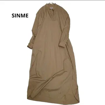 SINME V넥 오픈 셔츠 원피스/베이지/이타야 유카