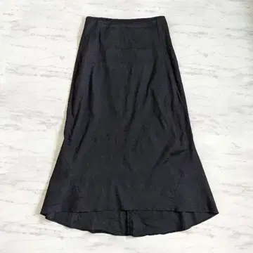 띠어리 플레어 스커트 롱 린넨 스트레치 블랙 0