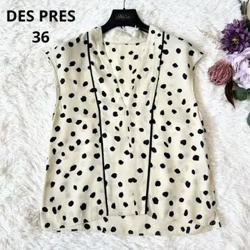 DES PRES 데프레 V넥 프렌치 슬리브 블라우스 올 패턴