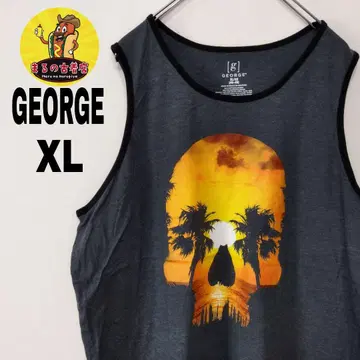 usa 구제 의류 GEORGE 탱크탑 XL 블랙 해골