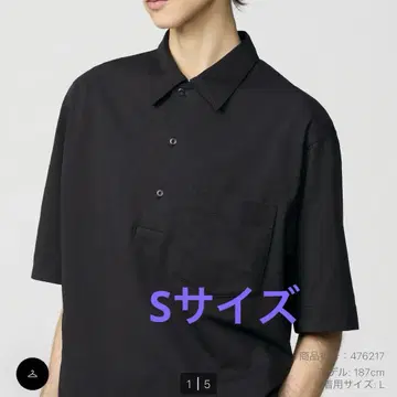 에어리즘 코튼 피케 셔츠 블랙 s 미사용 새상품 블랙 유니클로 U