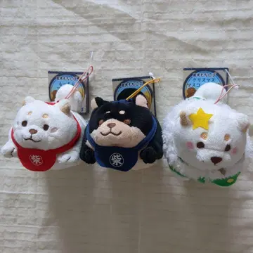 개 스트랩이 달린 마스코트 3개 세트