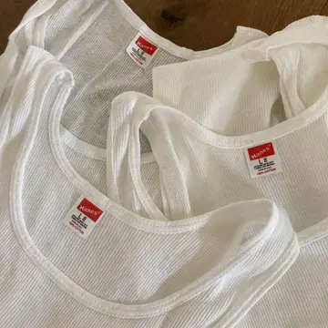 80s Hanes 탱크탑 L 코튼 USA제 3장 세트