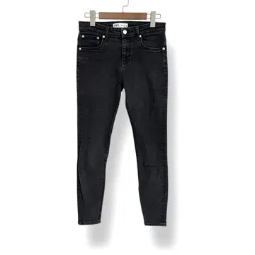 ZARA 자라 스키니 데님 숯 검정 탈색 검정 블랙 스트레치 US4
