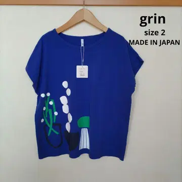 택 포함 새상품 grin 마나풀 천축 프린트 티셔츠