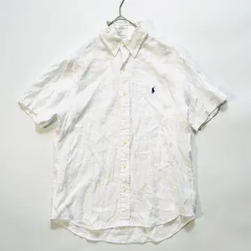 새상품급 RALPH LAUREN 랄프 로렌 반팔 셔츠 린넨 화이트 M
