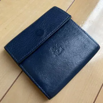 일비종떼 네이비 가죽 접이식 지갑