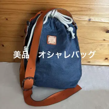 ITADAKI 숄더백 캔버스 복조리 / 네이비