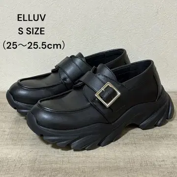 새상품급 ELLUV +7cm 볼륨 하이 밑창 메탈 버클 모드 로퍼