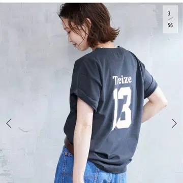 Treize 13 프린트 네이비 티셔츠 프리 사이즈
