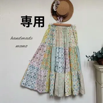 handmade 윌리엄 모리스 패치워크 스커트 티어드 스커트 free