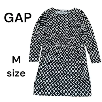 [택 포함] GAP 갭 원피스 올 패턴 긴팔 블랙 여성용 M 800