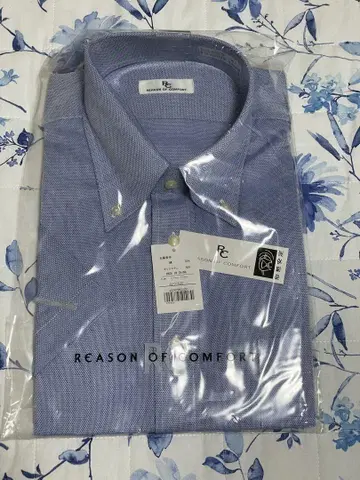 REASON OF COMFORT 반팔 드레스 셔츠 블루 계열 41