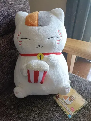 택 포함! 나츠메 우인장 제일복권 A상 냥코 선생님 팝콘 봉제 인형