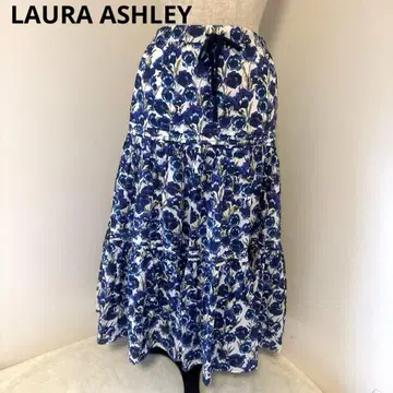 LAURA ASHLEY 티어드 고급스러운 롱 기장 꽃무늬 플레어 스커트