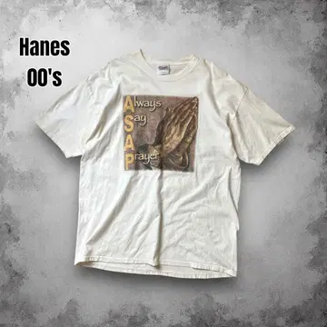 00s Hanes BEEFY 빈티지 아트 티셔츠 메시지 USA