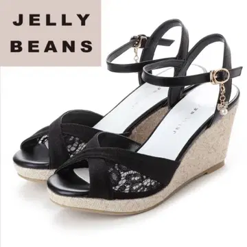 JELLY BEANS 젤리빈스 펄 참 레이스 샌들 블랙