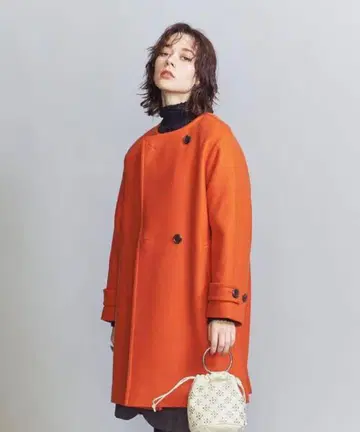 BEAUTY&YOUTH 노카라 코트 오렌지 M 사이즈 새상품급